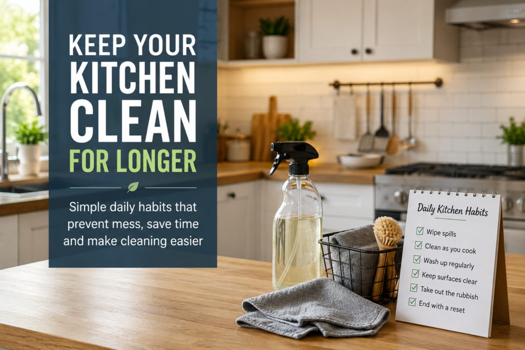 How to Keep Kitchen Clean for Longer Clean kitchen with simple daily habits to keep kitchen cleaner for longer